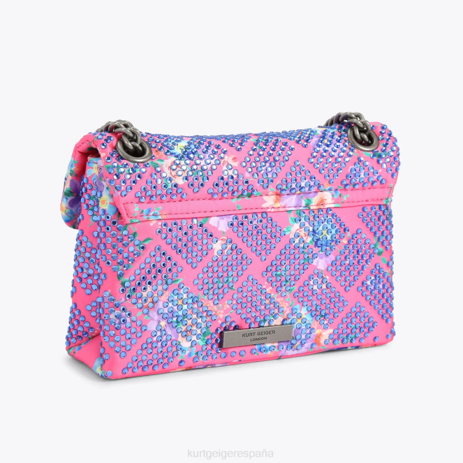 Kurt Geiger mujer Tela de Londres mini Kensington 2LPR36 | bolsas combinación rosa